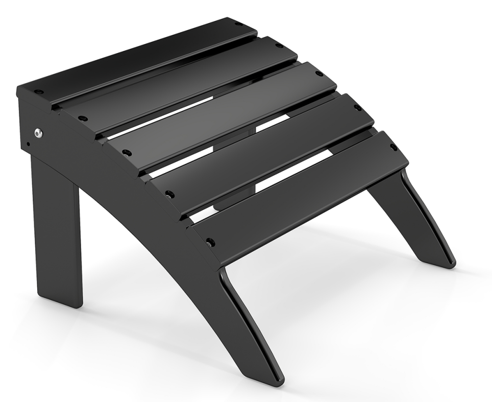 FODINGHILL Adirondack Outdoor Ottoman, HDPE Patio Foot Rest, All Weather Folding Foot Stool for Adirondack Chair, for Patio Backyard Pool Porch Lawn, Black