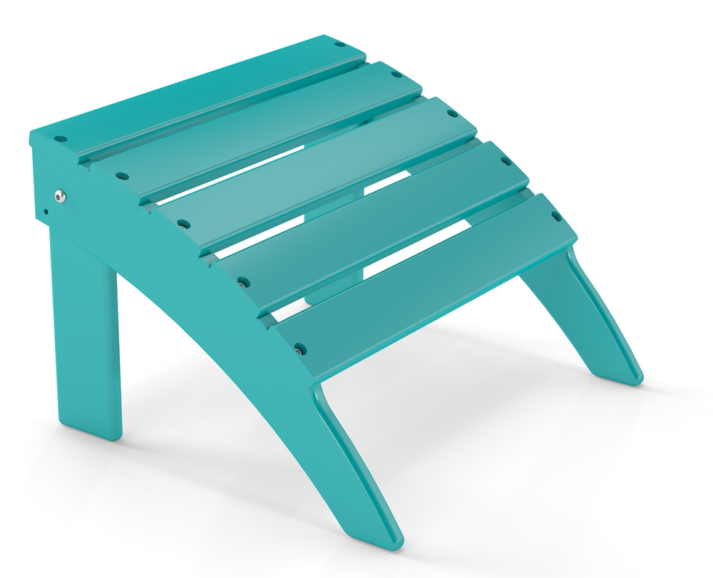 FODINGHILL Adirondack Outdoor Ottoman, HDPE Patio Foot Rest, All Weather Folding Foot Stool for Adirondack Chair, for Patio Backyard Pool Porch Lawn, Aqua
