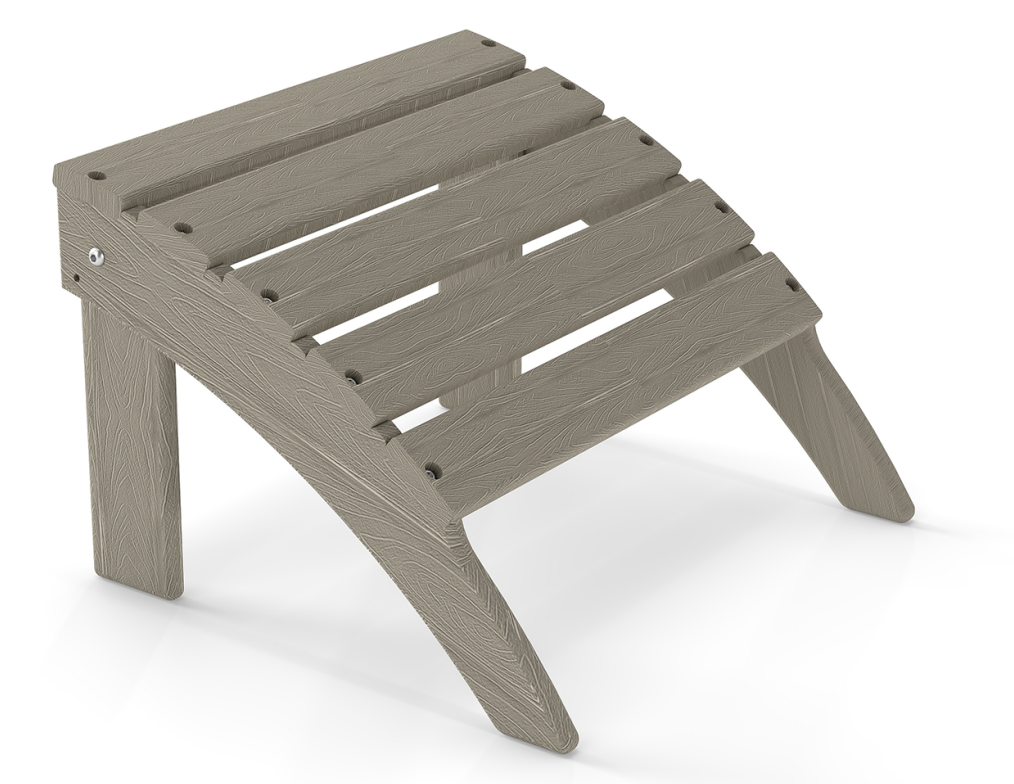 FODINGHILL Adirondack Outdoor Ottoman, HDPE Patio Foot Rest, All Weather Folding Foot Stool for Adirondack Chair, for Patio Backyard Pool Porch Lawn, Wood Grain