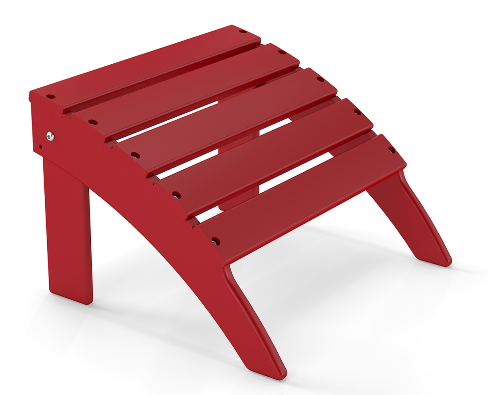 FODINGHILL Adirondack Outdoor Ottoman, HDPE Patio Foot Rest, All Weather Folding Foot Stool for Adirondack Chair, for Patio Backyard Pool Porch Lawn, Red