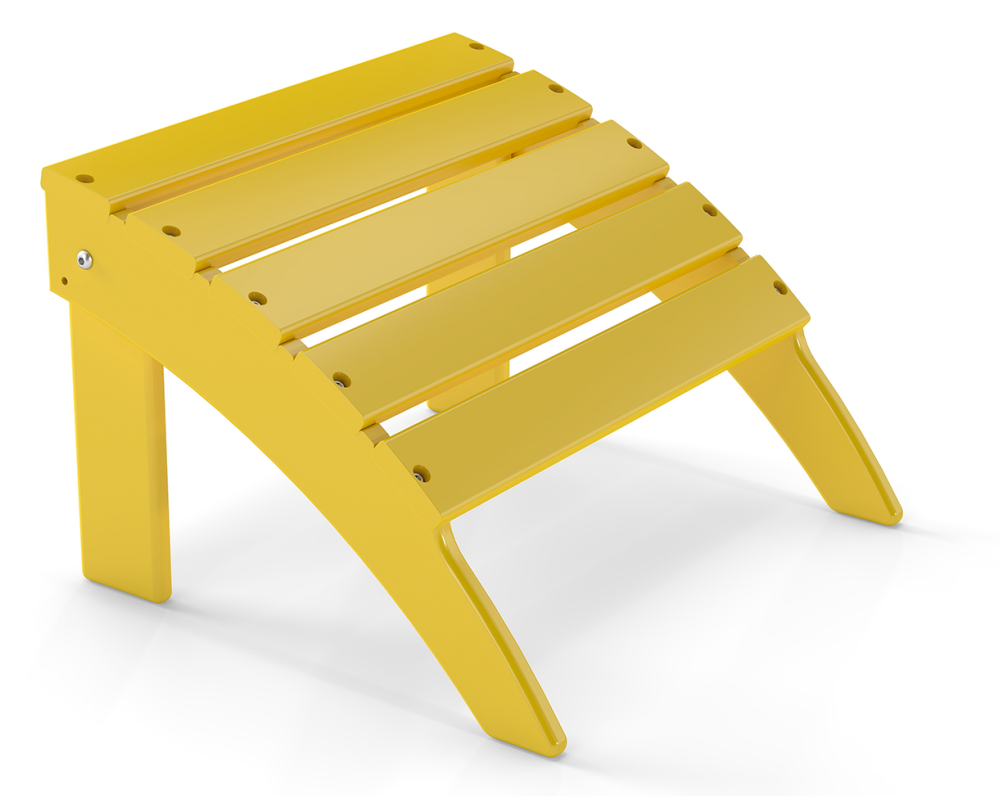 FODINGHILL Adirondack Outdoor Ottoman, HDPE Patio Foot Rest, All Weather Folding Foot Stool for Adirondack Chair, for Patio Backyard Pool Porch Lawn, Yellow