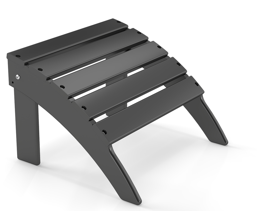 FODINGHILL Adirondack Outdoor Ottoman, HDPE Patio Foot Rest, All Weather Folding Foot Stool for Adirondack Chair, for Patio Backyard Pool Porch Lawn, Gray