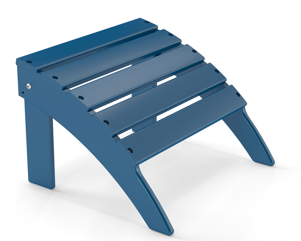FODINGHILL Adirondack Outdoor Ottoman, HDPE Patio Foot Rest, All Weather Folding Foot Stool for Adirondack Chair, for Patio Backyard Pool Porch Lawn, Blue