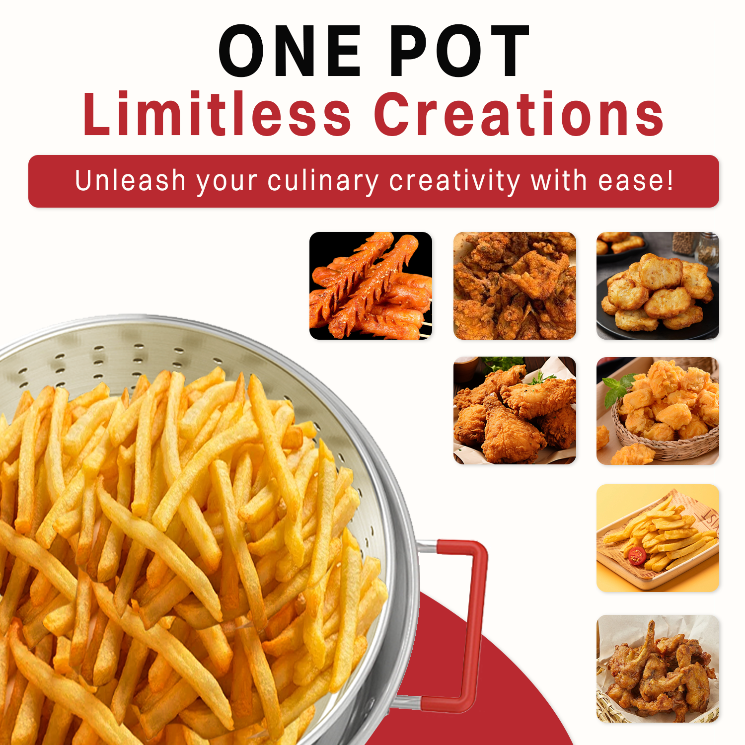 10QT Aluminum Fish Fryer Pot | with Lid & Tong | Deep Fryer with Basket | Indoor & Outdoor Cooking | All-Round Protection | Accessory Gift Pack | Perfect For Boiling ＆ Frying