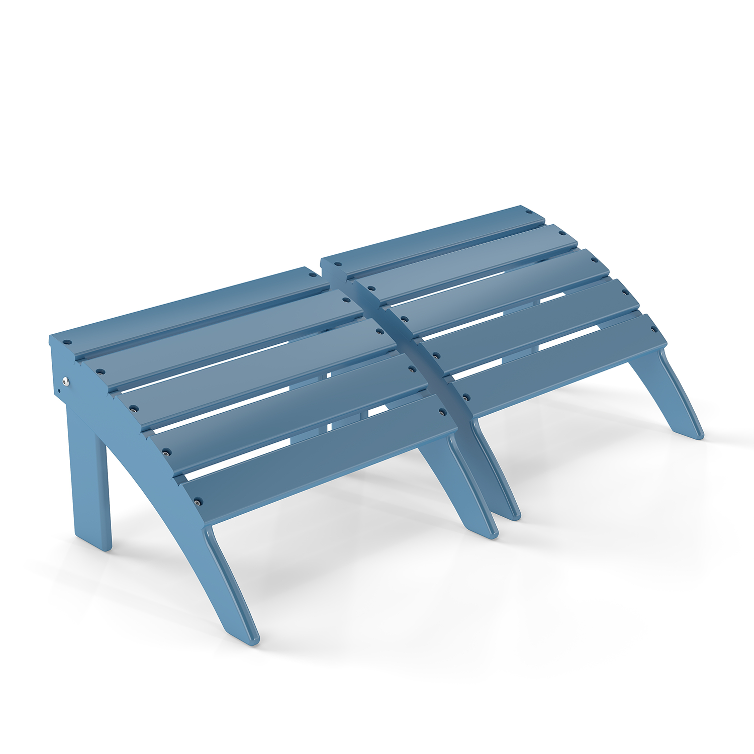 FODINGHILL Adirondack Outdoor Ottoman set of 2, HDPE Patio Foot Rest set of 2, All Weather Folding Foot Stool for Adirondack Chair, for Patio Backyard Pool Porch Lawn, Arctic