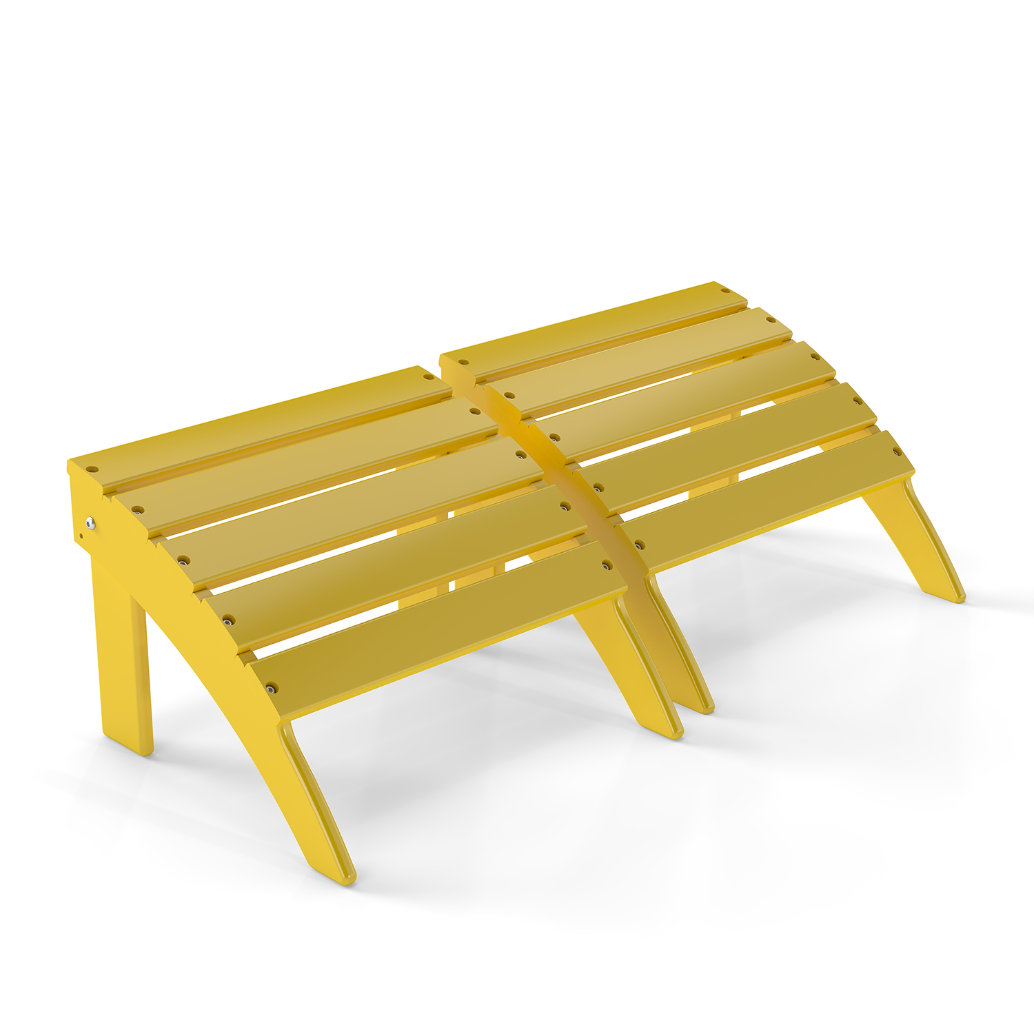 FODINGHILL Adirondack Outdoor Ottoman set of 2, HDPE Patio Foot Rest set of 2, All Weather Folding Foot Stool for Adirondack Chair, for Patio Backyard Pool Porch Lawn, Yellow