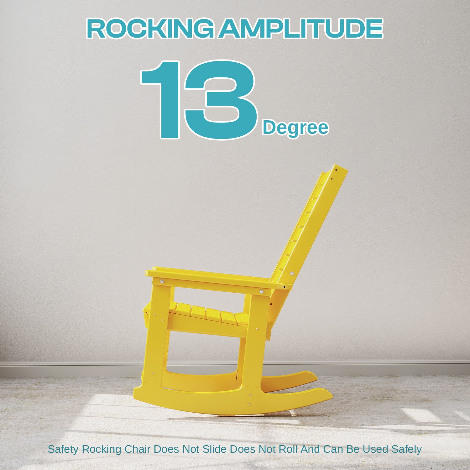 Outdoor Rocking Chair Set of 4,HDPE Oversized Rocking Chair Outdoor,High Back Rocking Patio Chairs for Porch Garden Balcony,Yellow